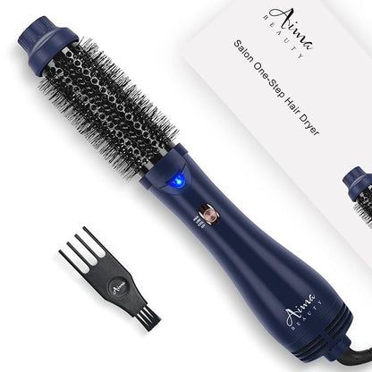 Hair Dryer Brush, Aima Beauty 4-in-1 Upgrade Hot Air Straightener Curler Function for Women, Hair Styling Tools, Prussian Blue-Round
