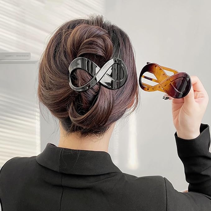 4 PCS French Concord Curved Claw Barrettes for Women - 3.35 Inch Alligator Banana Clips with No Slip Grip, Strong Hold for Volume Styling Hair Accessories