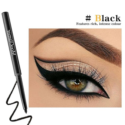 12 Pcs Black Eyeliner Pencil Gel Eyeliner Pen with Retractable and Waterproof Eye Liner for Black Bold and Defined Eye Liner