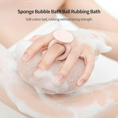 2-in-1 Sunflower Shower Sponge with Suction Cup | Exfoliating Bath Sponge for Soft Skin | Hypoallergenic & Eco-Friendly Body Scrubber for Spa-Like Luxury (Purple Meat Powder)
