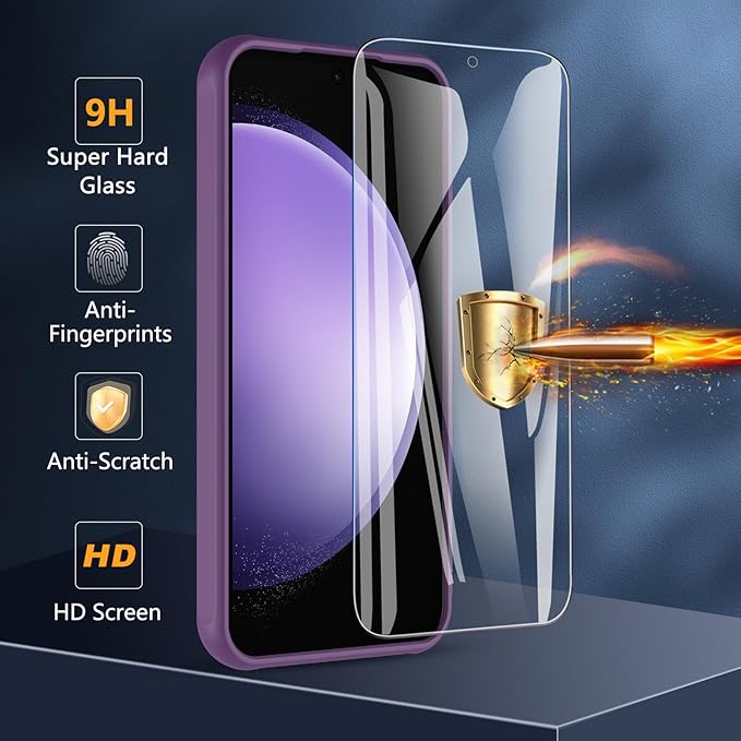 For Samsung Galaxy S23 FE Case 6.4'',Magnetic Galaxy S23 FE Case for Magsafe with Screen Protector [Military-Grade Protection]Shockproof Phone Case Samsung S23 FE Slim Protective Case S23 FE 5G,Purple