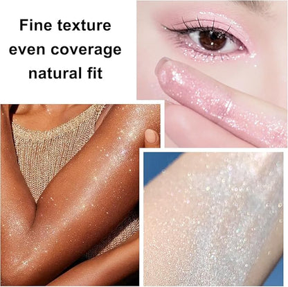 Hair and Body Glitter Spray, 1PC Champagne Glitter Hairspray Dry Powder Makeup for Clothes, Festival Rave Prom Loose Sparkle Powder,Holographic Ultra Fine Resin Glitters for Crafts,10g (Champagne)