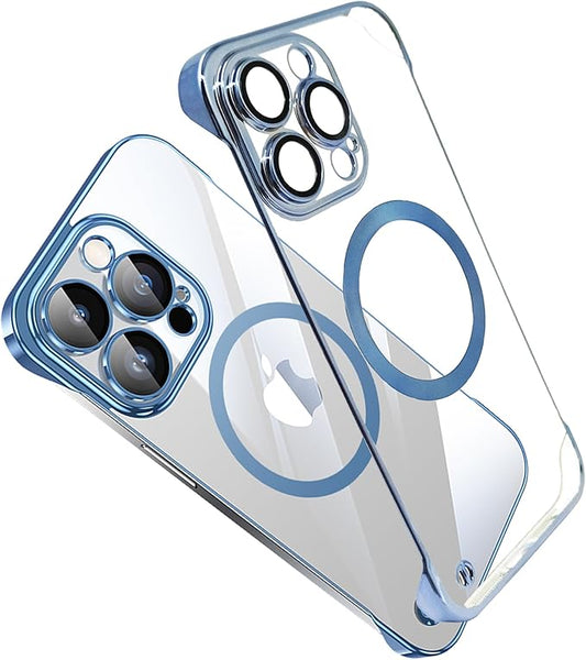 Compatible iPhone 16 Silicone Minimalist Case with Camera Lens Bumper, Frameless Design, Ultra Thin and Shockproof, Simple and Practical Impact Protection. Blue
