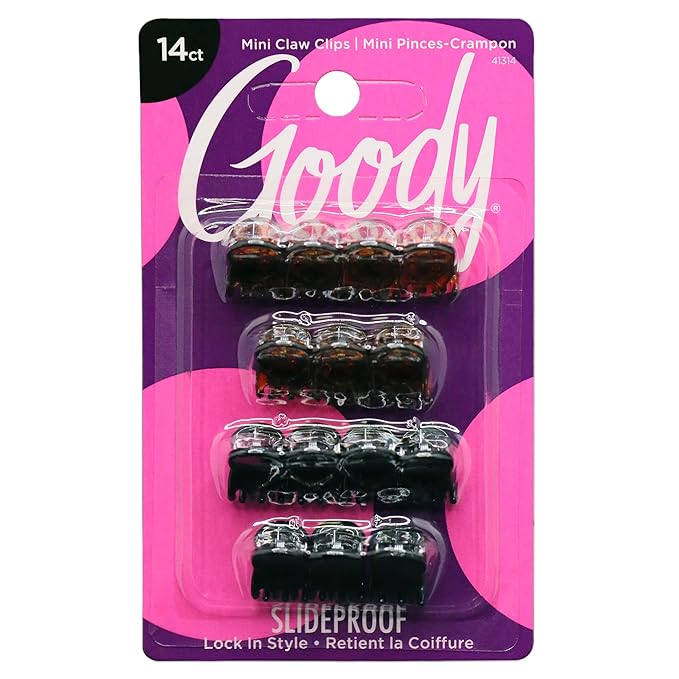 Goody Classics Mini Claw Clips - 42-Pack, Assorted Colors - For All Hair Types - Great for Easily Pulling Up Your Hair - Pain-Free Hair Accessories for Women, Men, Boys and Girls
