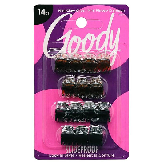 Goody Classics Mini Claw Clips - 42-Pack, Assorted Colors - For All Hair Types - Great for Easily Pulling Up Your Hair - Pain-Free Hair Accessories for Women, Men, Boys and Girls
