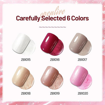 10ml Glitter Nail Polish Set 6 Colors Glitter Red Glitter Pink Glitter White Nail Polish Set for Nail Art