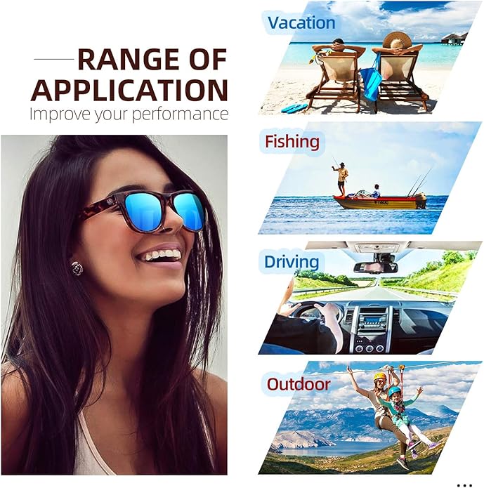 COLOSSEIN Sunglasses Womens,Classic Square Frame UV400 Mirrored Lens,Sunglasses Fit For Beach,Vacation,Driving