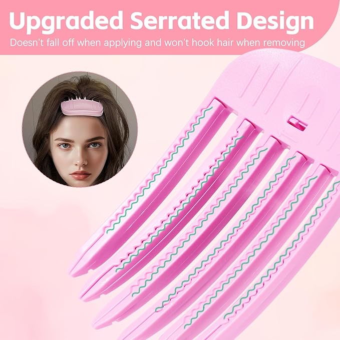2PCS Volumizing Hair Clips for Women, Hair Volume Clip Styling Tools Volumizing Comb for Fluffy Bangs Clips for Root Lift Hair Styling Tools, Root Booster Clips, Rose Red