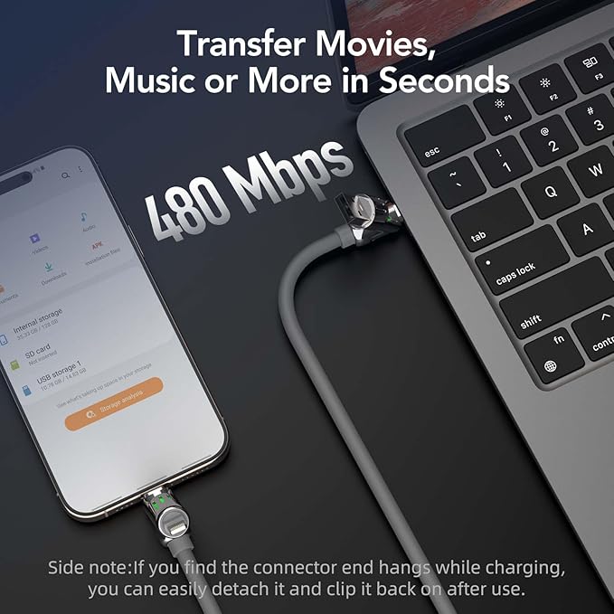 4-in-1 Universal Multi USB Charging Cable – 240W Max Fast Charger Cord with Multiple Connectors for iPhone 16/15/14/13, iPad, Samsung, MacBook, Tablets & More (Grey, 6.6Ft)