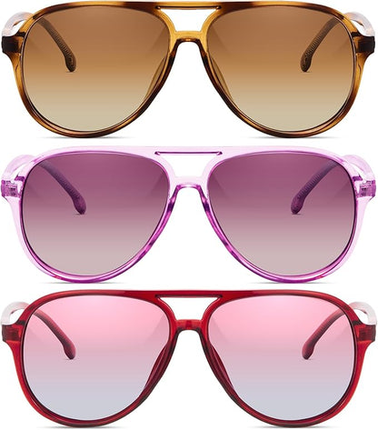 livho Trendy Polarized Aviator Sunglasses Women Men, Retro Sun Glasses for Women Men 2025, Oversized UV Protection Shades