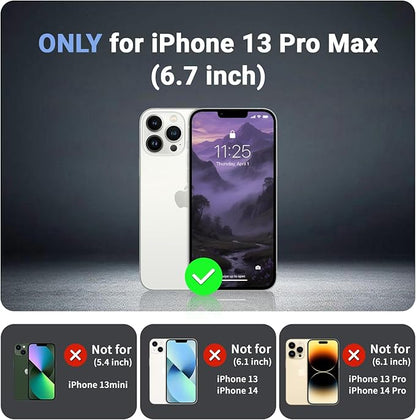 for iPhone 13 Pro Max case, with [Compatible with MagSafe][Military Grade Drop Protection][Heavy Duty Protection][Non-Slip][Shockproof] with 2-Layer Durable Bumper Phone Case 6.7''-Dark Purple