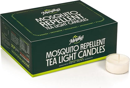 Murphy’s Naturals Mosquito Bug Repellent Tea Light Candles for Outdoor Patio, Citronella & Essential Oils, 4-Hour Burn Time Each, 36-Pack