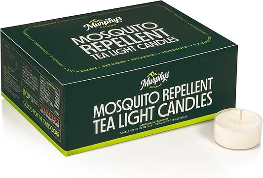 Murphy’s Naturals Mosquito Bug Repellent Tea Light Candles for Outdoor Patio, Citronella & Essential Oils, 4-Hour Burn Time Each, 36-Pack