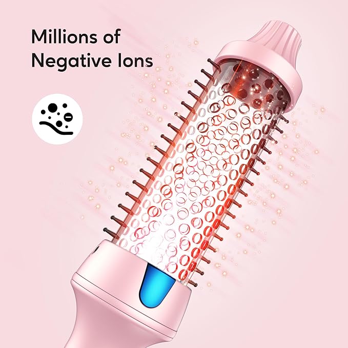 1 1/4 Inch Thermal Hair Brush, Round Heated Brush Hot Round Brush Pink