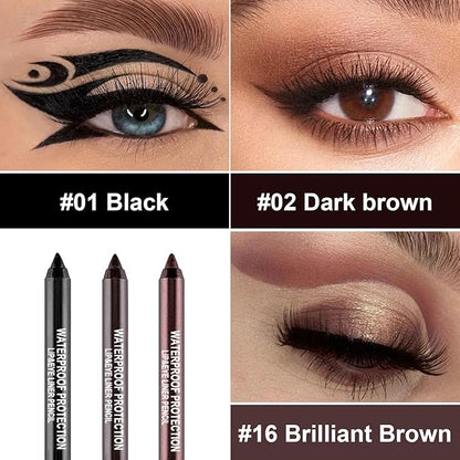 3 Colorful Eyeliner Pen Set, Eye Shadow Pencil, Pearl Eyeliner Kit Metallic Glitter Colored Eye liner for Women Eye&Lip Liner Professional Waterproof Eye Makeup(3PCS E)