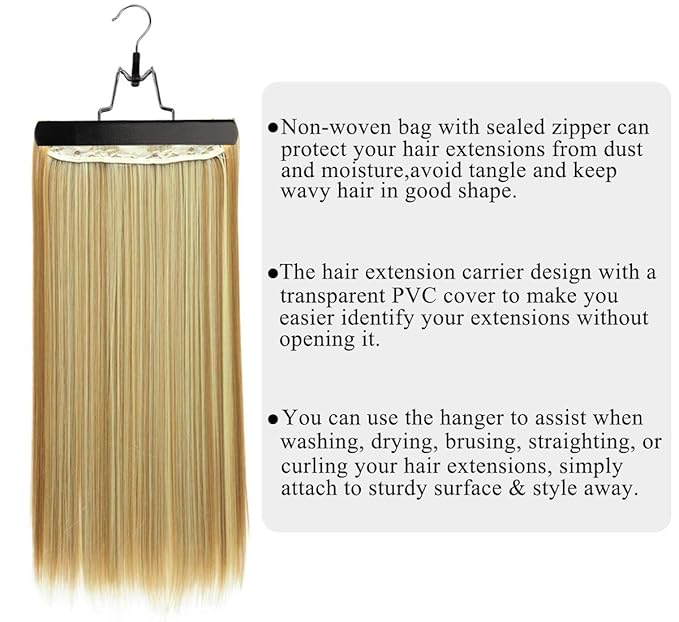 10 Pack Hair Extension Storage Bag Hair Extension Hanger Strong Holder Dust-proof Portable Suit with Transparent Zip Up Closure- Lightweight, Waterproof and Portable (Black)