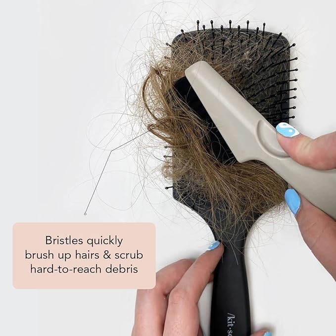 Kitsch Hair Brush Cleaner Tool - Double Sided 2 in 1 - For Pick Cleaning & Detangling Combs and Bristle Brushes, Hair Brush Cleaning Tool for Women and Men, Beauty & Hair Care Travel Essentials