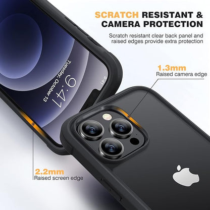 Miracase Designed for iPhone 12 Pro Max Case, Full Body Rugged Case with Built-in Touch Sensitive Anti-Scratch Screen Protector, Soft TPU Case Compatible with iPhone 12 Pro Max 6.7", Matte Black