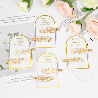 8PCS No Bend No Crease Gold Glitter Makeup Creaseless Hair Clips - Styling Hair Accessories for Bride, Women & Girls