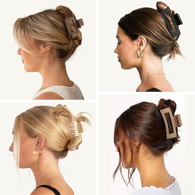 12 PCS Hair Clips for Women - 3 Styles Medium Small Claw Clips for Thin Thick Hair, Natural Color