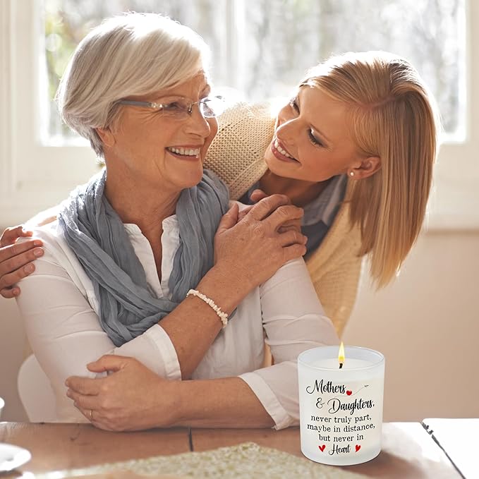 TEEZWONDER Mothers Day Gifts for Mom from Daughters - Long Lasting Vanilla Lavender Candle 10 oz - Long Distance Mom Birthday Gifts for Mama Stepmom Mother-in-Law Women