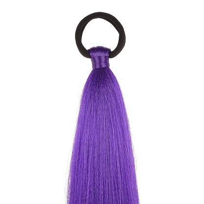 2 Pack Purple Ponytail Extension with Elastic Tie Straight Sleek Wrap Around Braid Ponytail 26 Inch (Purple#)