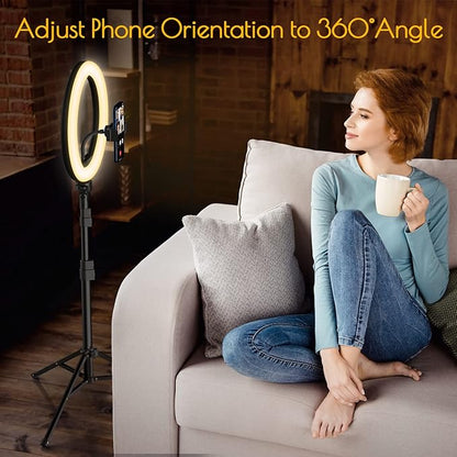 Weilisi 12" Selfie Ring Light with 63" Tripod Stand, Dimmable LED Ring Light with Phone Holder and Wireless Remote, [2-in-1] RGB & Selfie Stick for Photography/Makeup/Live Stream/YouTube