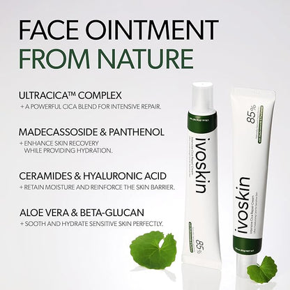 Intensive Cica Repair Cream, Korean Dexpanthenol cream, Ultra-Soothing & Hydrating Care Cream for Sensitive Skin with Madecassoside (1.76oz / 50g)