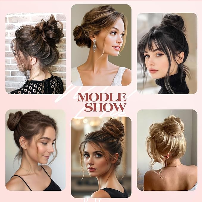 1PCS Messy Bun Hair Piece 100% Real Human Hair Chignons Scrunchies Natural Curly Fluffy Buns for Women Donut Updo Hair Pieces Bun Extension (#1 Jet Black)