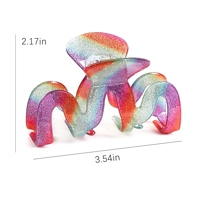 Jayongnee 3Pcs Hair Claw Clips for Women: Nonslip Clips for Thick and Thin Hair (Multi-colored8)