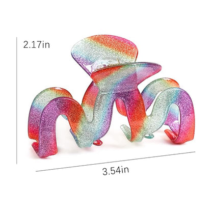 Jayongnee 3Pcs Hair Claw Clips for Women: Nonslip Clips for Thick and Thin Hair (Multi-colored8)