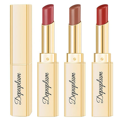 3Pc Berry Red Lipsticks Set for Women Hydrate Lipstick Glossy Moisture Lip Gloss Sheer-Medium Coverage Long Lasting Lipsticks for Dry Lips, DM68/72/101