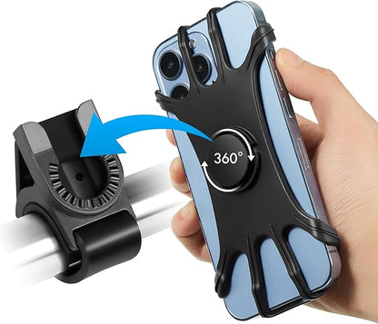 2-1 Running Armband + Bike Phone Holder : Detachable & 360° Rotatable Cell Phone Arm Bands Case Universal for iPhone 16 15 14 13 12 Pro Max Plus Samsung Galaxy S24 for Workout Exercise Sports