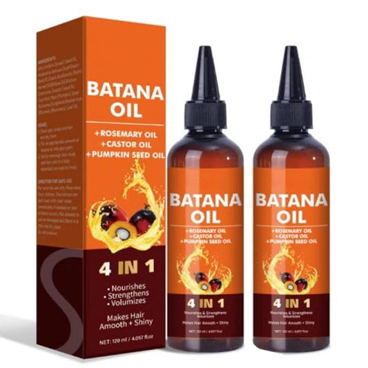 2PCS Batana 4-in-1 Strengthening Hair Treatment | Botanical Oil Blend for Split End Defense & Scalp Care, Family Duo Pack 4.05 Fl Oz x 2