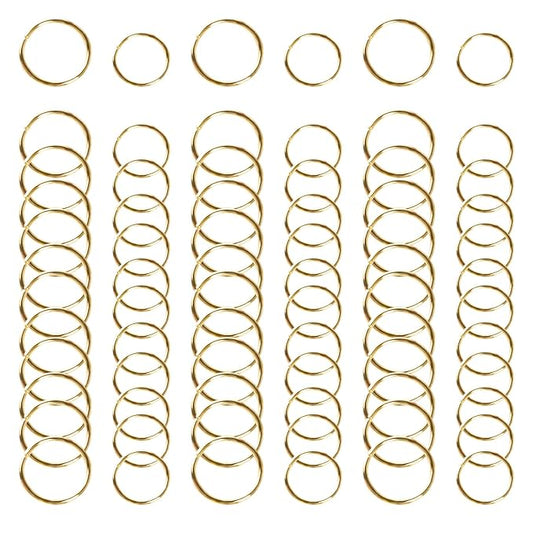 Nydotd 180 Pieces Hair Rings and Loop Clips, Women's Fashion Hip-Hop DIY Hair Accessories for Braids, Dreadlocks (12mm+14mm, KC Gold)