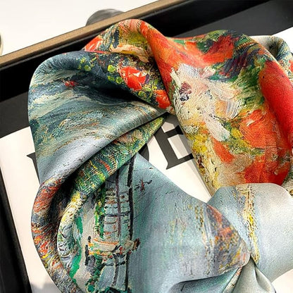 100% Pure Mulberry Silk Scarfs 26"x26" Square Scarf Women Neckerchief Headscarf hair scarf bandana Gift Packed