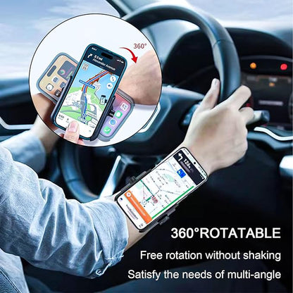 Wristband Phone Holder, 360° Rotation & Detachable Sports Armband Cell Phone Holder, Hands-Free Phone Accessories Holder for Selfies Videos Live Broadcast Hiking Biking Walking