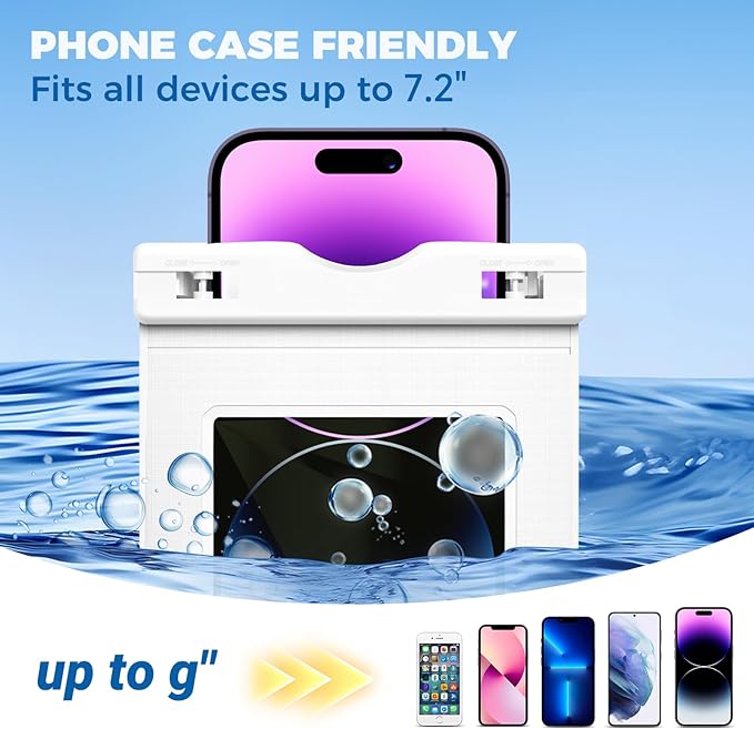 2 Pcs Waterproof Phone Pouch Case Up to 7.2", Floating Universal IPX8 Water Proof Cell Phone Dry Bag for iPhone 16 15 14 13 12 11 Pro Max XR XS SE 2022, Outdoor Sports, Black+White