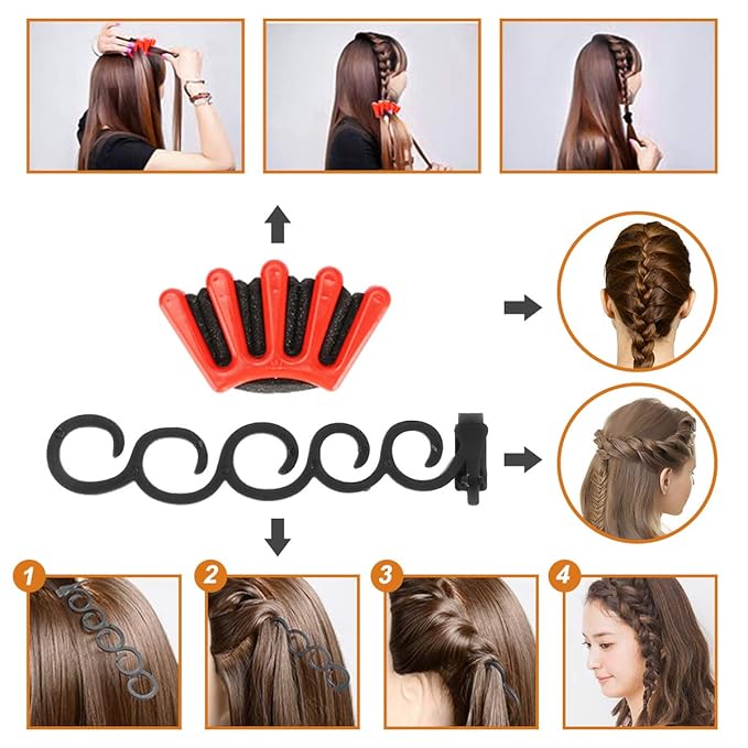 40 Pcs DIY Hair Braiding and Modelling Tool Kit - Number-one Fashion Accessories with Spiral Hair Styling Tools for Girls and Women