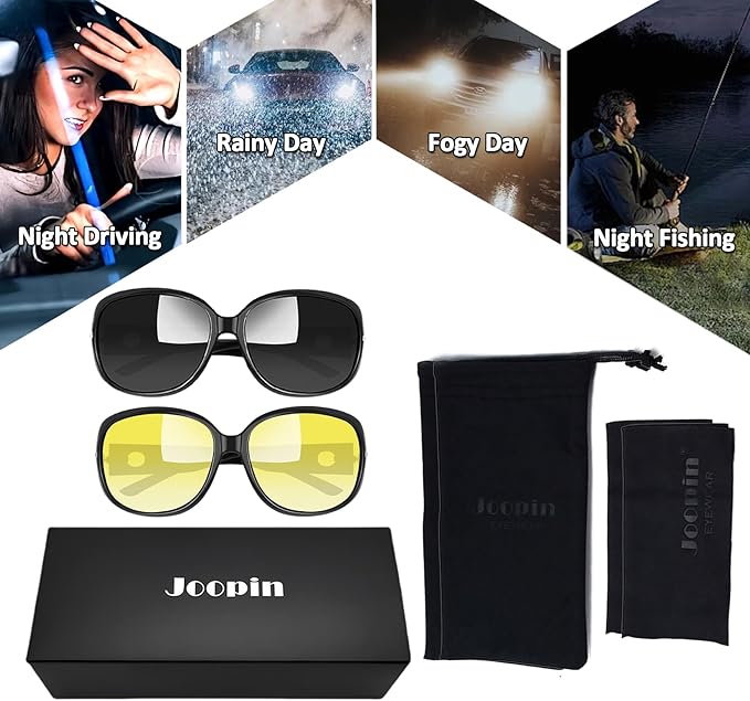 Joopin Big Womens Sunglasses Polarized Trendy Sun Glasses Large Rectangle UV Protection Rhinestone Sunnies