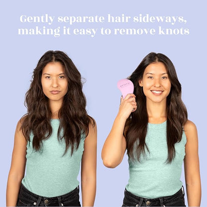 Crave Naturals Biggie Glide Thru Hair Brush - Detangler Brush for Curly, Straight, Wet or Dry Hair - Gentle Detangling Brushes for Adults, Kids, Toddlers - Hair Accessories for Women, 8.4"x3.4" - Pink