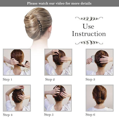 6 PCS Metal Hair Side Combs Hair Pin Hair Fork Clip Teeth Stick for Updo Bun, U Shape Hair Accessories for Vintage Hairstyle, Matte Black for Fine Hair
