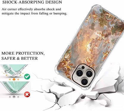 Case for iPhone 16 Pro with Renaissance Art Design,Cute Angel God Greek Mythology Painting,Clear Soft TPU Bumper Case,6.3"(Mythology,16pr)