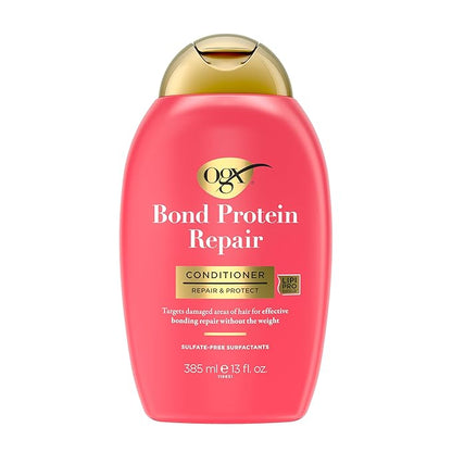 OGX Repair & Protect Bond Protein Repair Conditioner, Lightweight Conditioner Targets Damaged Areas of Hair for Effective Bond Repair, Sulfate-Free Surfactants, 13 fl. oz