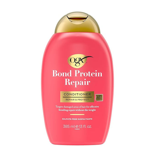 OGX Repair & Protect Bond Protein Repair Conditioner, Lightweight Conditioner Targets Damaged Areas of Hair for Effective Bond Repair, Sulfate-Free Surfactants, 13 fl. oz