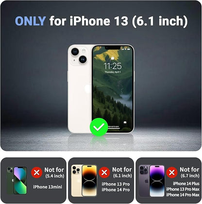 for iPhone 13 case, with [Compatible with MagSafe][Military Grade Drop Protection][Heavy Duty Protection][Non-Slip][Shockproof] with 2-Layer Durable Bumper Phone Case 6.1''-Army Green
