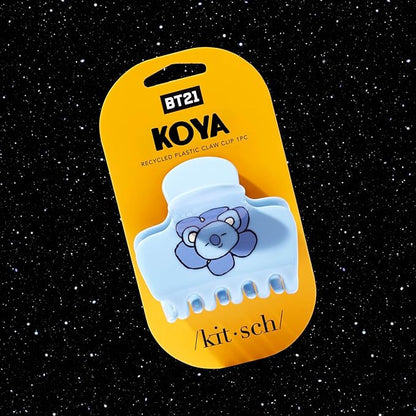 Kitsch BT21 Recycled Plastic Puffy Medium Hair Clips for Women, Medium Claw Clips for Thin Hair, Claw Hair Clips for Short Hair for Women