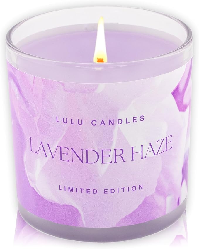 Lulu Candles | in The Clouds Collection | Lavender Haze | Spring Candle | Hand Poured in The USA | Highly Scented & Long Lasting (9 Oz. Gift Box)