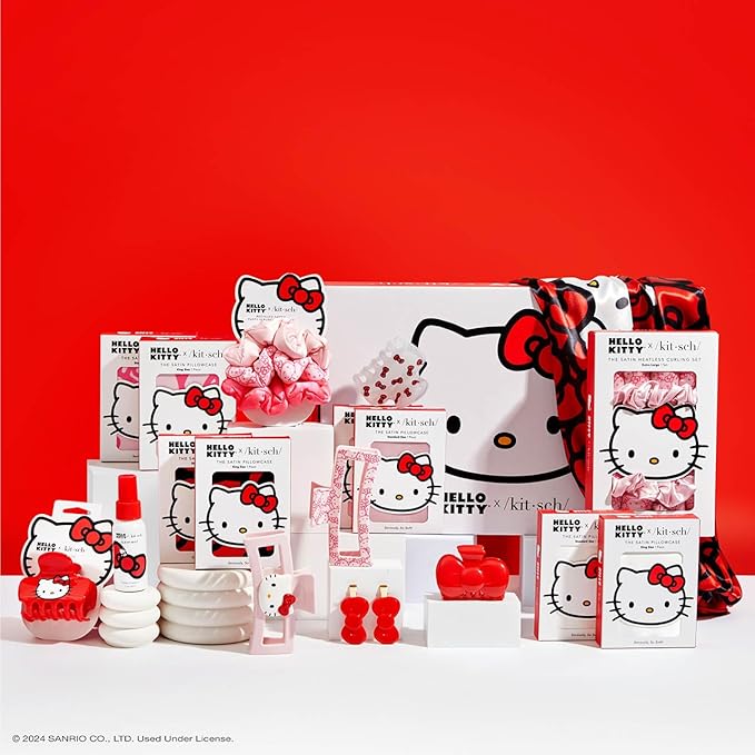 Hello Kitty x Kitsch Hair Clips for Women - Durable, Strong Hold All Day, Cute Claw Clips, Hello Kitty Stuff for Girls - Red Bow Shape, 1pc