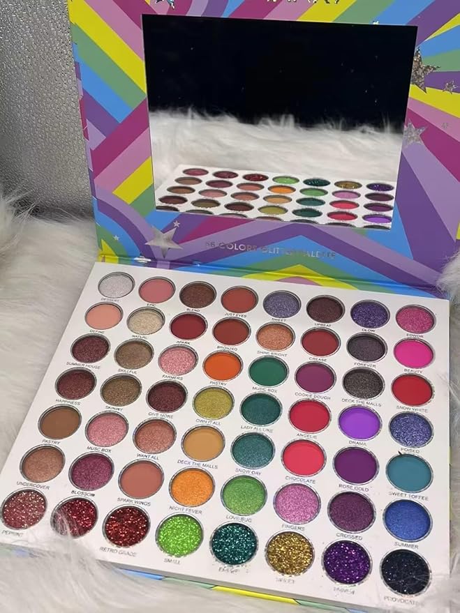 56 Shades Matte Shimmer Eye Shadow Palette Makeup Glitter Eyeshadow Palette Colorful Pressed Powder Makeup Pallet for Women